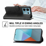 For Xiaomi Redmi Note 13 Pro 5G / Poco X6 5G Leather Case Happy Cat Pattern Folding Stand Phone Cover
