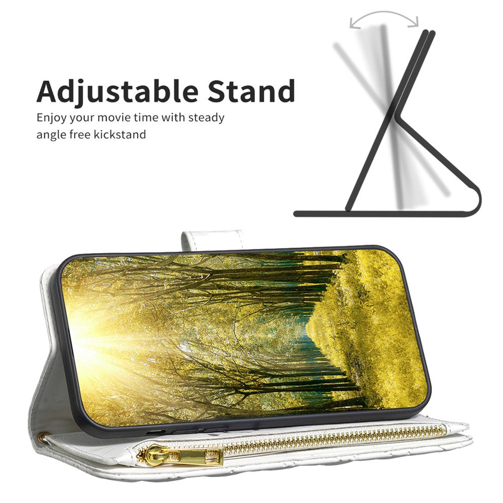 BINFEN COLOR BF Style-15 For Xiaomi Redmi Note 13 Pro+ 5G Case Zipper Magnetic Folio Phone Cover