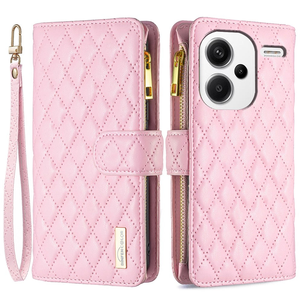 BINFEN COLOR BF Style-15 For Xiaomi Redmi Note 13 Pro+ 5G Case Zipper Magnetic Folio Phone Cover