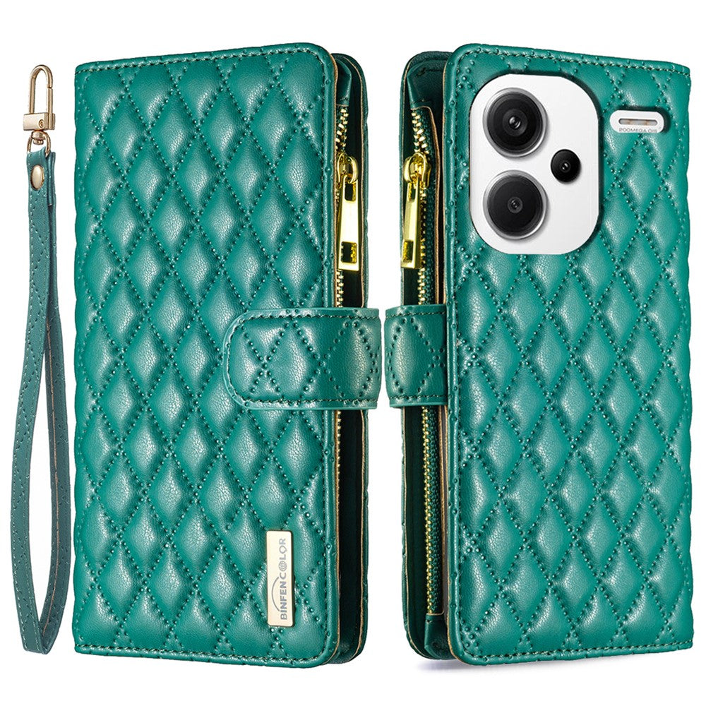 BINFEN COLOR BF Style-15 For Xiaomi Redmi Note 13 Pro+ 5G Case Zipper Magnetic Folio Phone Cover