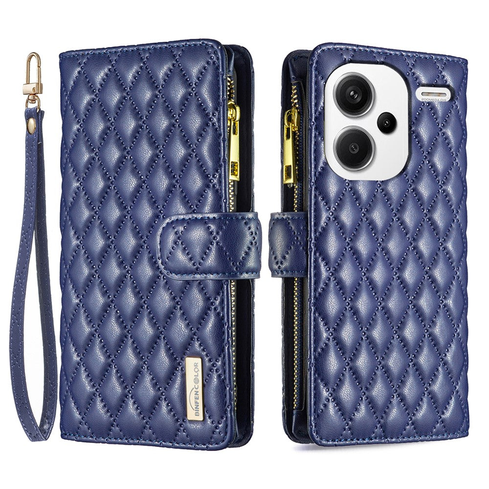 BINFEN COLOR BF Style-15 For Xiaomi Redmi Note 13 Pro+ 5G Case Zipper Magnetic Folio Phone Cover