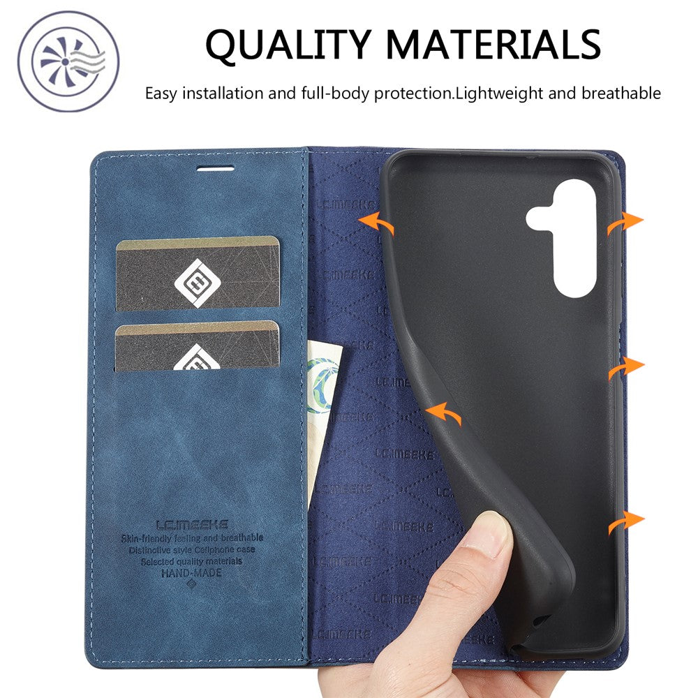 LC.IMEEKE Til Samsung Galaxy A55 5G Pung Etui Mikrofiber Læder Telefoncover