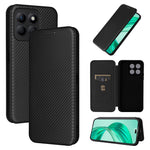 For Honor X8b 4G Stand Phone Case Carbon Fiber Texture Leather Cover