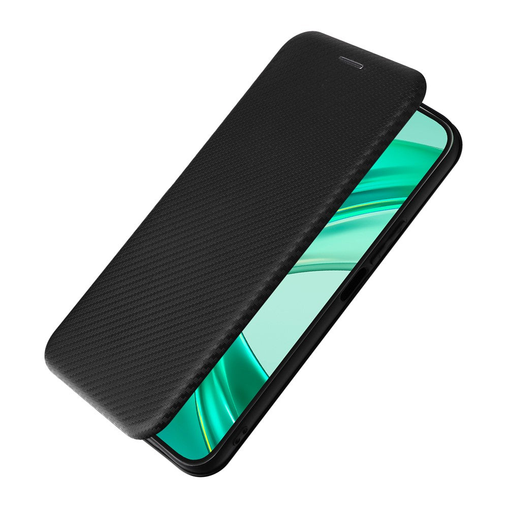 For Honor X8b 4G Stand Phone Case Carbon Fiber Texture Leather Cover