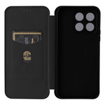 For Honor X8b 4G Stand Phone Case Carbon Fiber Texture Leather Cover