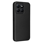 For Honor X8b 4G Stand Phone Case Carbon Fiber Texture Leather Cover