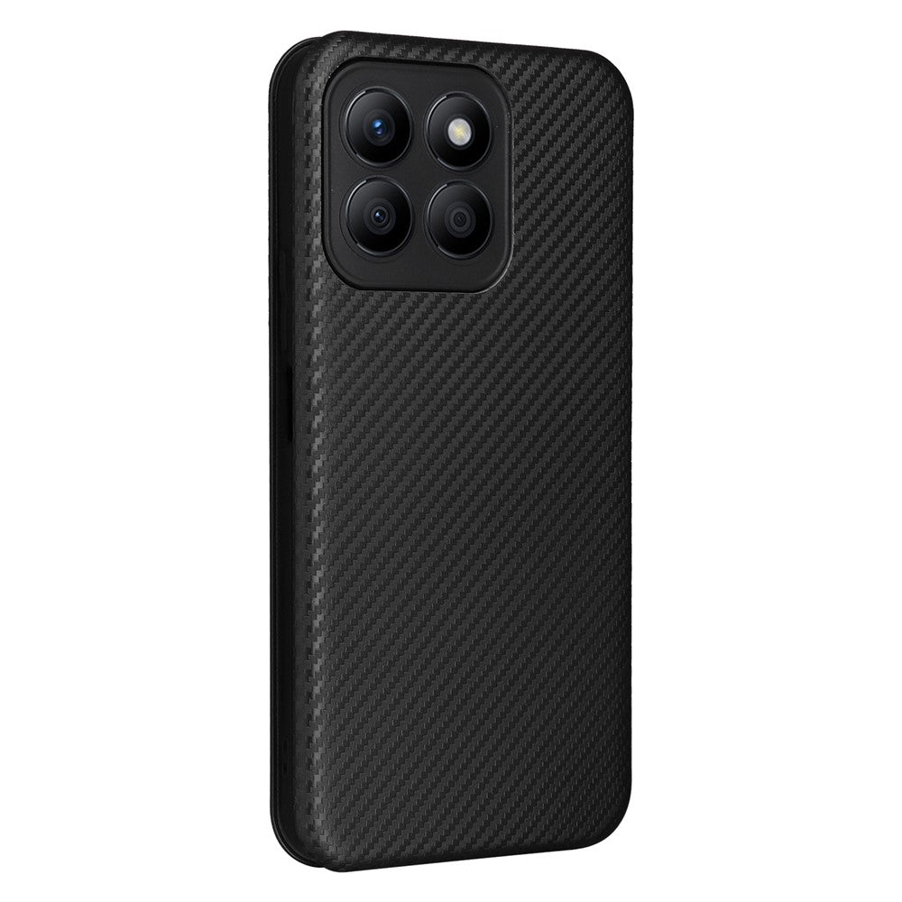 For Honor X8b 4G Stand Phone Case Carbon Fiber Texture Leather Cover