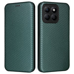For Honor X8b 4G Stand Phone Case Carbon Fiber Texture Leather Cover