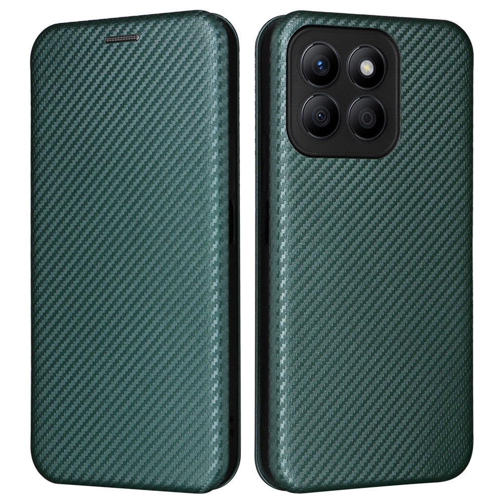 For Honor X8b 4G Stand Phone Case Carbon Fiber Texture Leather Cover