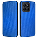 For Honor X8b 4G Stand Phone Case Carbon Fiber Texture Leather Cover