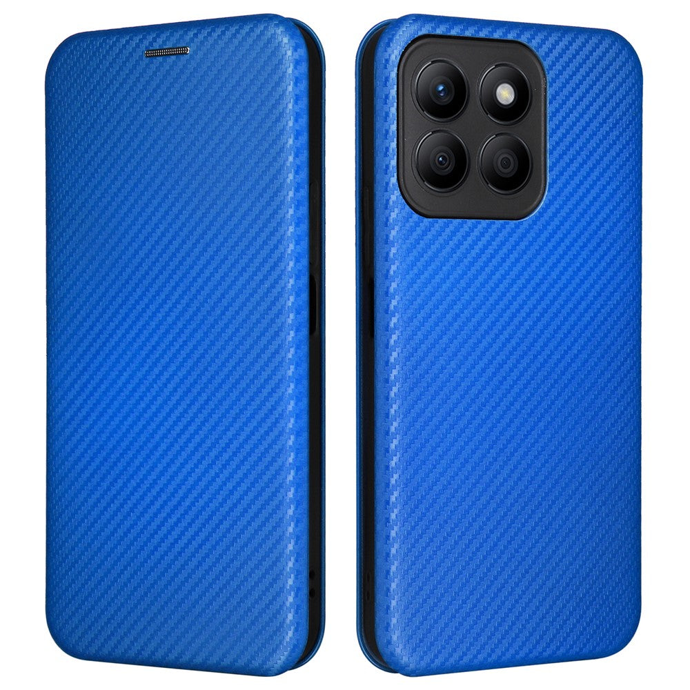 For Honor X8b 4G Stand Phone Case Carbon Fiber Texture Leather Cover