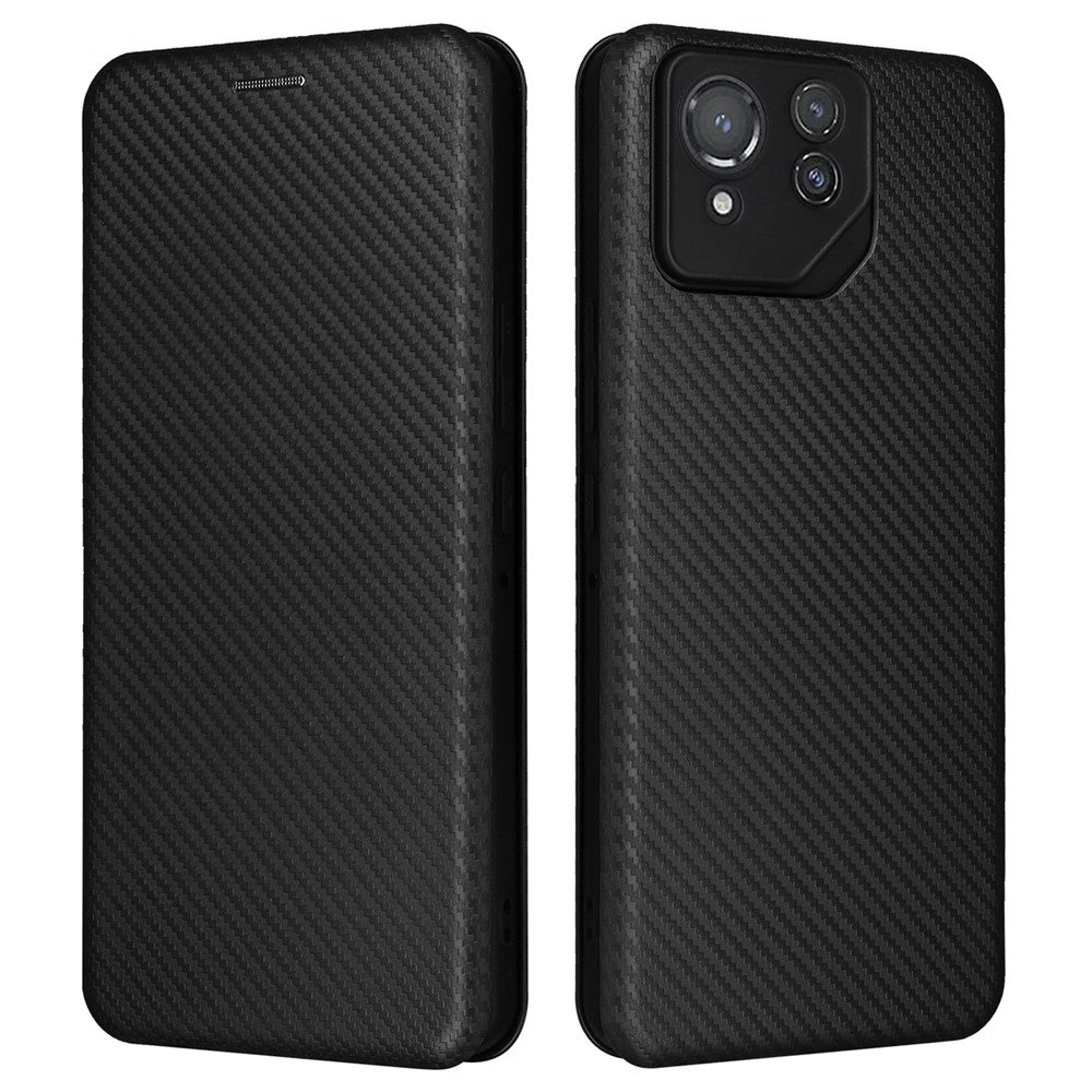 For Asus ROG Phone 8 Pro 5G / 8 5G Leather Case with Card Slot Carbon Fiber Texture