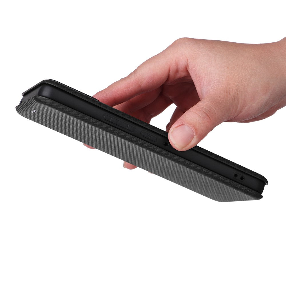 For Asus ROG Phone 8 Pro 5G / 8 5G Leather Case with Card Slot Carbon Fiber Texture