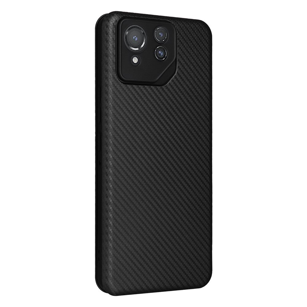 For Asus ROG Phone 8 Pro 5G / 8 5G Leather Case with Card Slot Carbon Fiber Texture