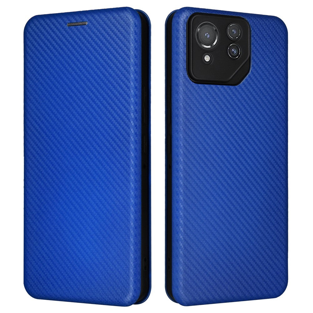 For Asus ROG Phone 8 Pro 5G / 8 5G Leather Case with Card Slot Carbon Fiber Texture