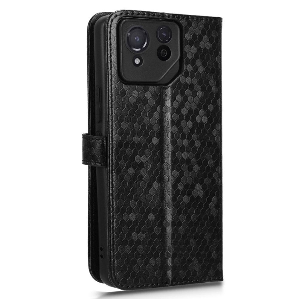 For Asus ROG Phone 8 Pro 5G / 8 5G Phone Wallet Case Dot Imprinted PU Leather Cover