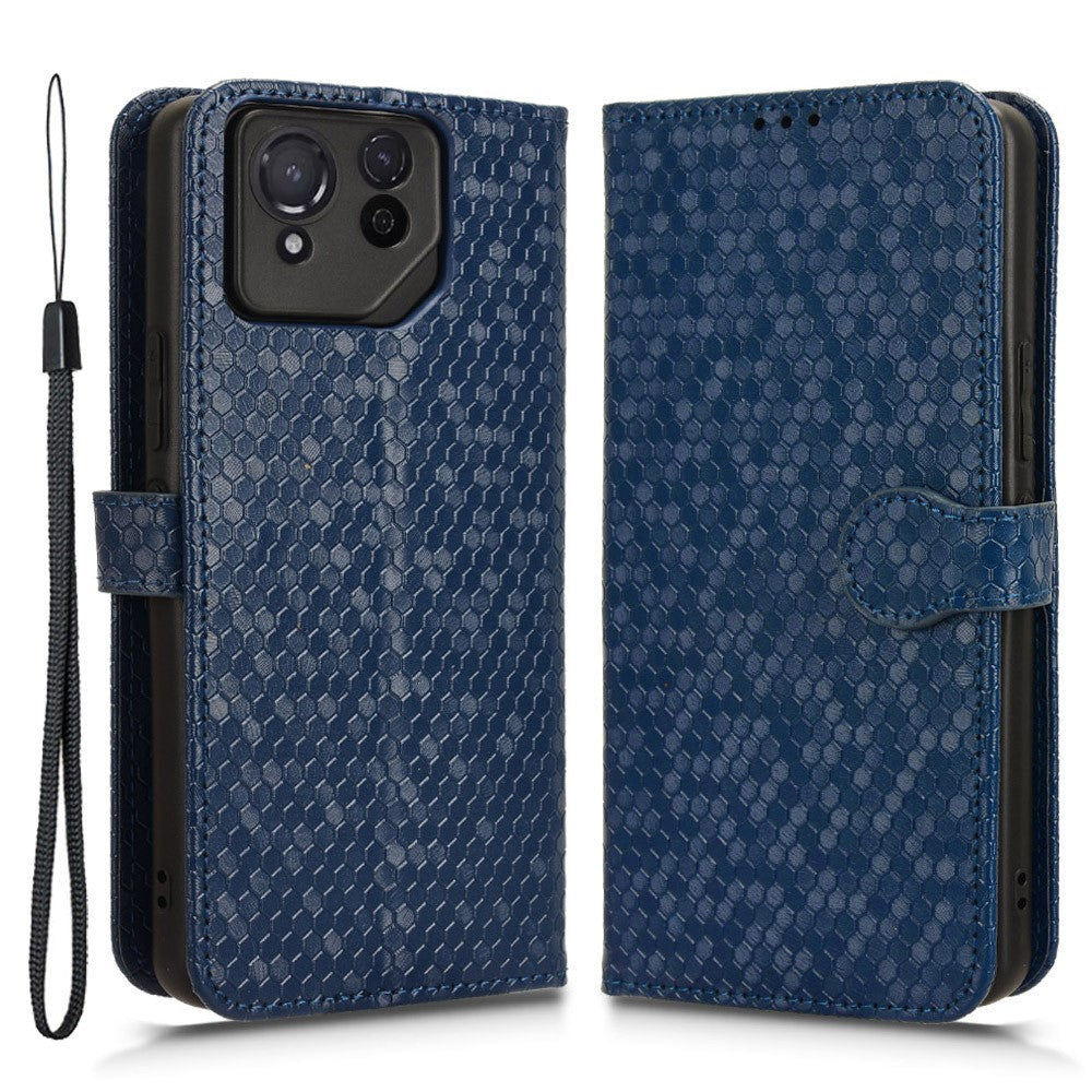 For Asus ROG Phone 8 Pro 5G / 8 5G Phone Wallet Case Dot Imprinted PU Leather Cover