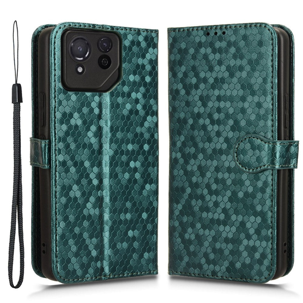 For Asus ROG Phone 8 Pro 5G / 8 5G Phone Wallet Case Dot Imprinted PU Leather Cover
