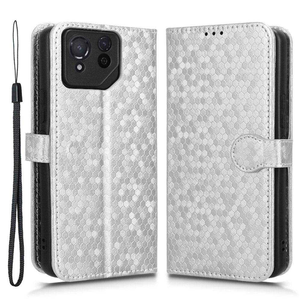 For Asus ROG Phone 8 Pro 5G / 8 5G Phone Wallet Case Dot Imprinted PU Leather Cover