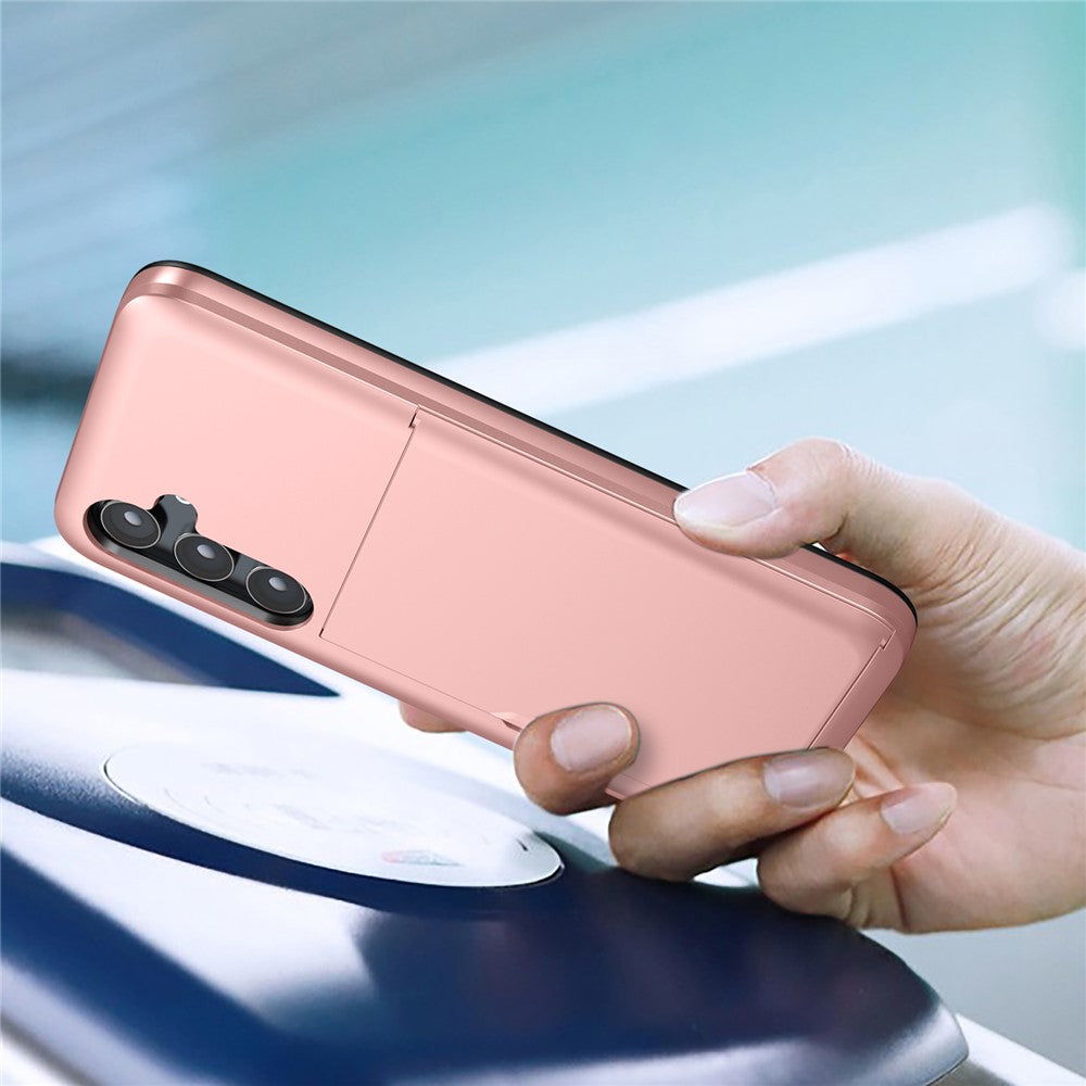 For Samsung Galaxy A55 5G Phone Case TPU + PC Cover with Slide Card Holder