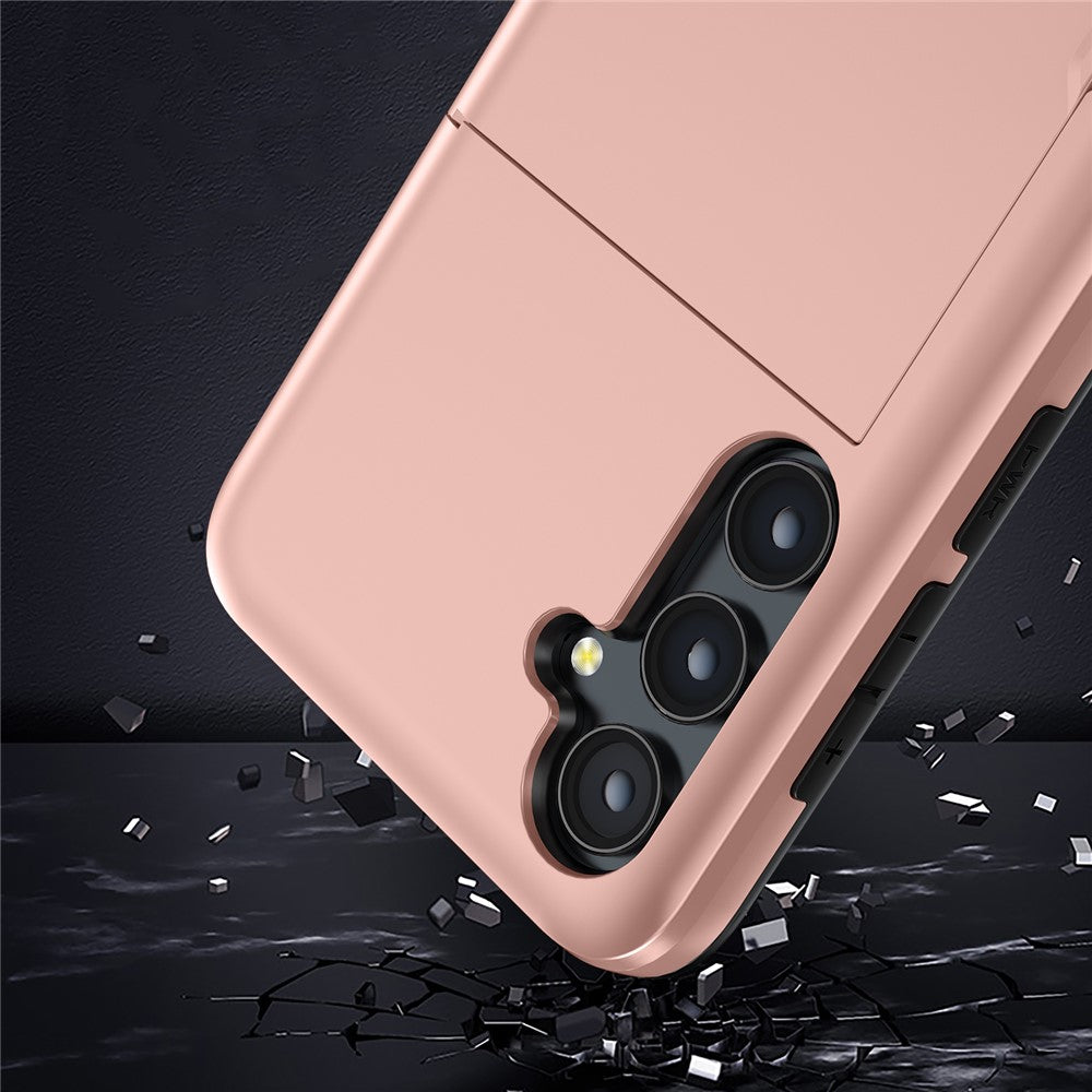 For Samsung Galaxy A55 5G Phone Case TPU + PC Cover with Slide Card Holder