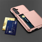 For Samsung Galaxy A55 5G Phone Case TPU + PC Cover with Slide Card Holder