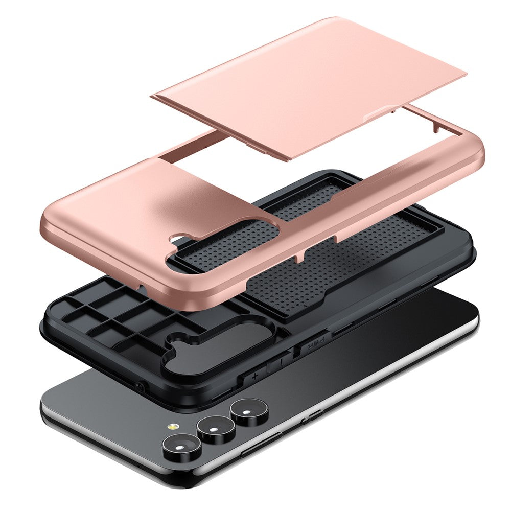 For Samsung Galaxy A55 5G Phone Case TPU + PC Cover with Slide Card Holder