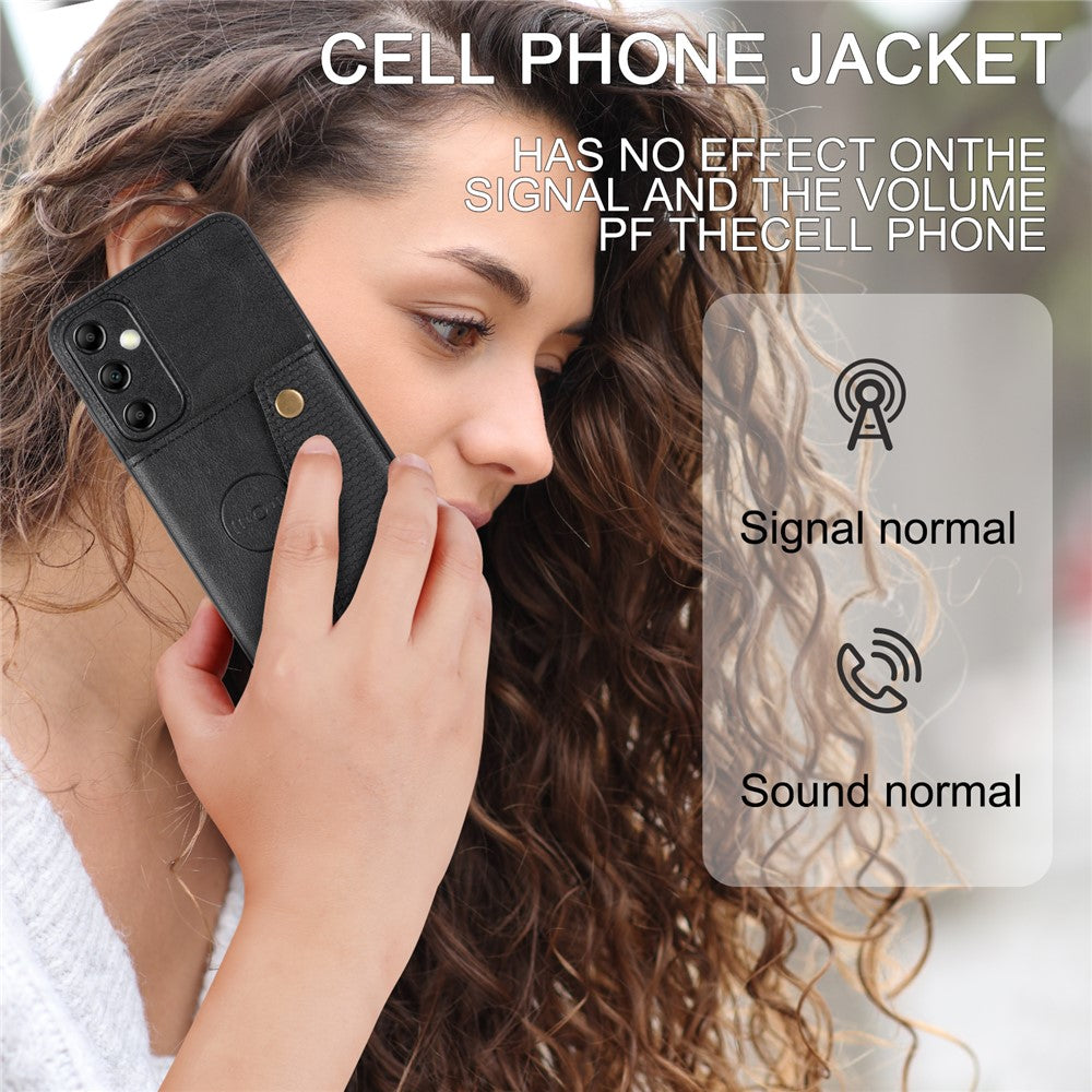 Til Samsung Galaxy A15 5G Cover Anti-drop Læderbelagt TPU-kortholder Telefoncover