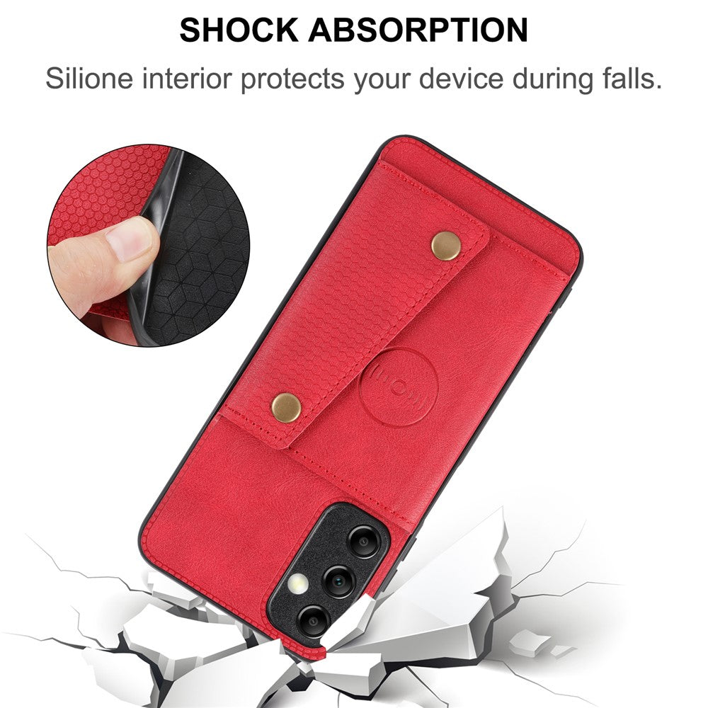 Til Samsung Galaxy A15 5G Cover Anti-drop Læderbelagt TPU-kortholder Telefoncover