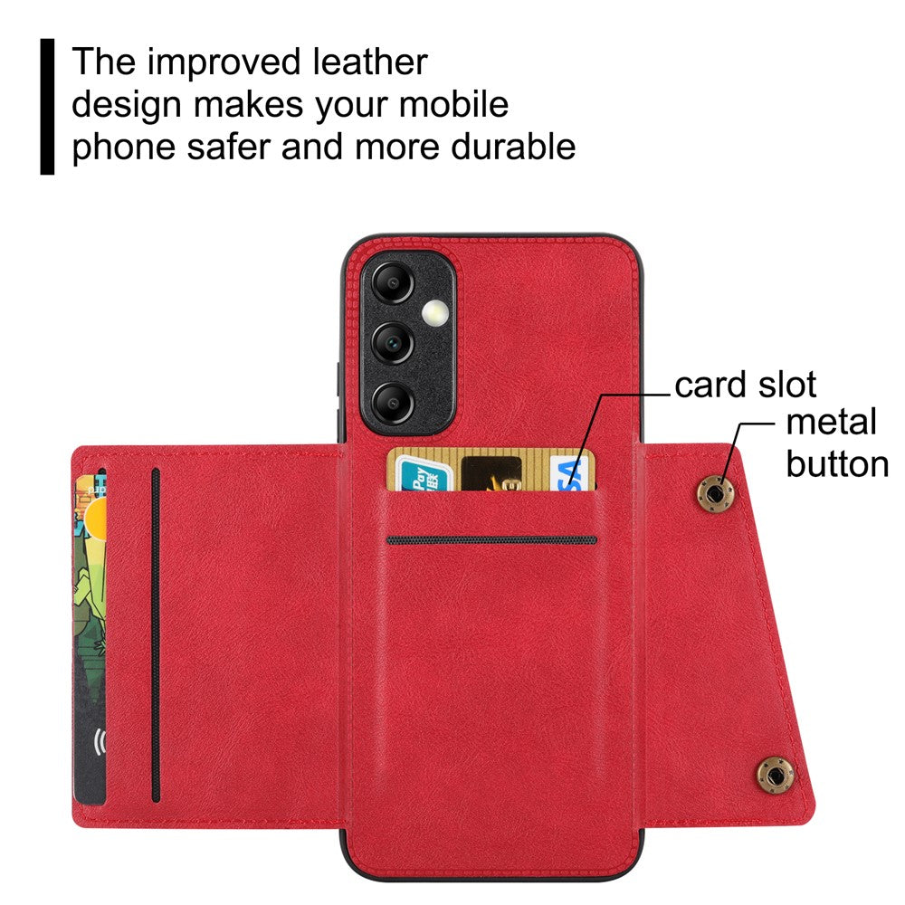 Til Samsung Galaxy A15 5G Cover Anti-drop Læderbelagt TPU-kortholder Telefoncover