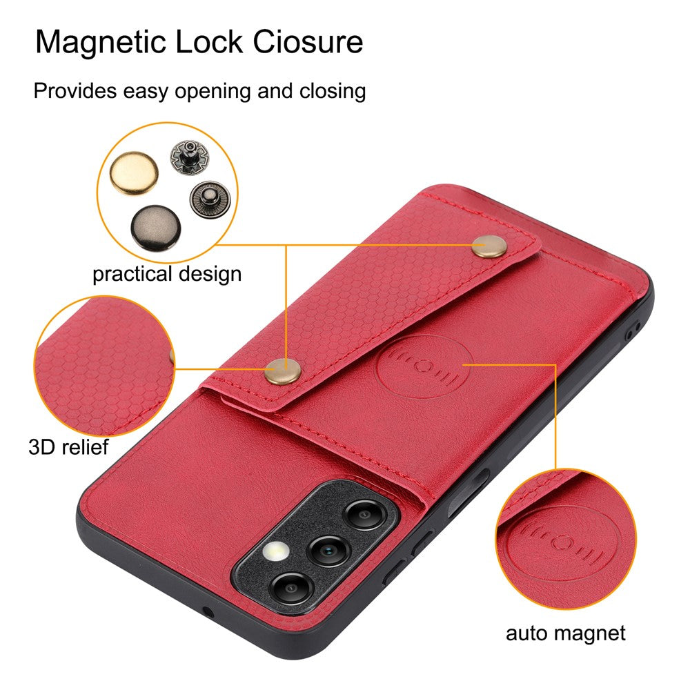 Til Samsung Galaxy A15 5G Cover Anti-drop Læderbelagt TPU-kortholder Telefoncover