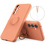 For Samsung Galaxy S24 Case with Hand Strap Liquid Silicone Kickstand Phone Cover