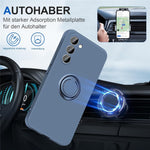 For Samsung Galaxy S24+ Liquid Silicone Case Ring Kickstand Phone Cover