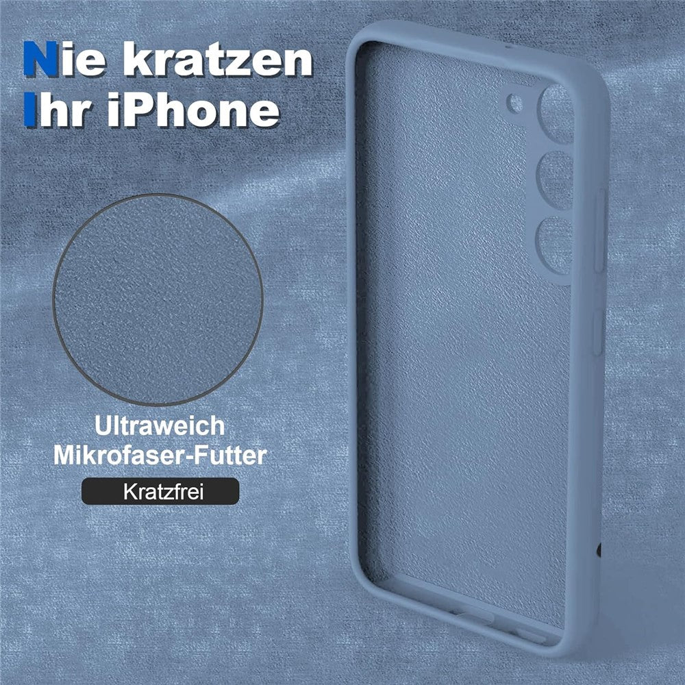 For Samsung Galaxy S24+ Liquid Silicone Case Ring Kickstand Phone Cover