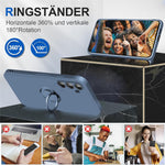 For Samsung Galaxy S24+ Liquid Silicone Case Ring Kickstand Phone Cover
