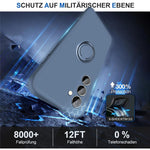 For Samsung Galaxy S24+ Liquid Silicone Case Ring Kickstand Phone Cover