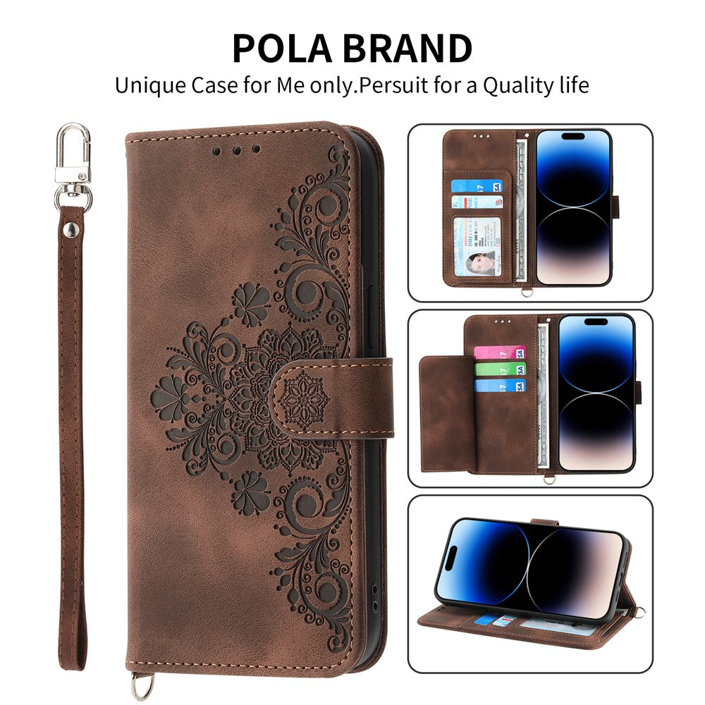 Til Samsung Galaxy A55 5G Cover Crossbody Læder Etui med Kortlommer Pung