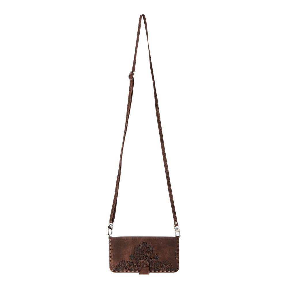 Til Samsung Galaxy A55 5G Cover Crossbody Læder Etui med Kortlommer Pung