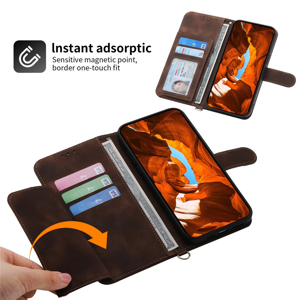 Til Samsung Galaxy A55 5G Cover Crossbody Læder Etui med Kortlommer Pung