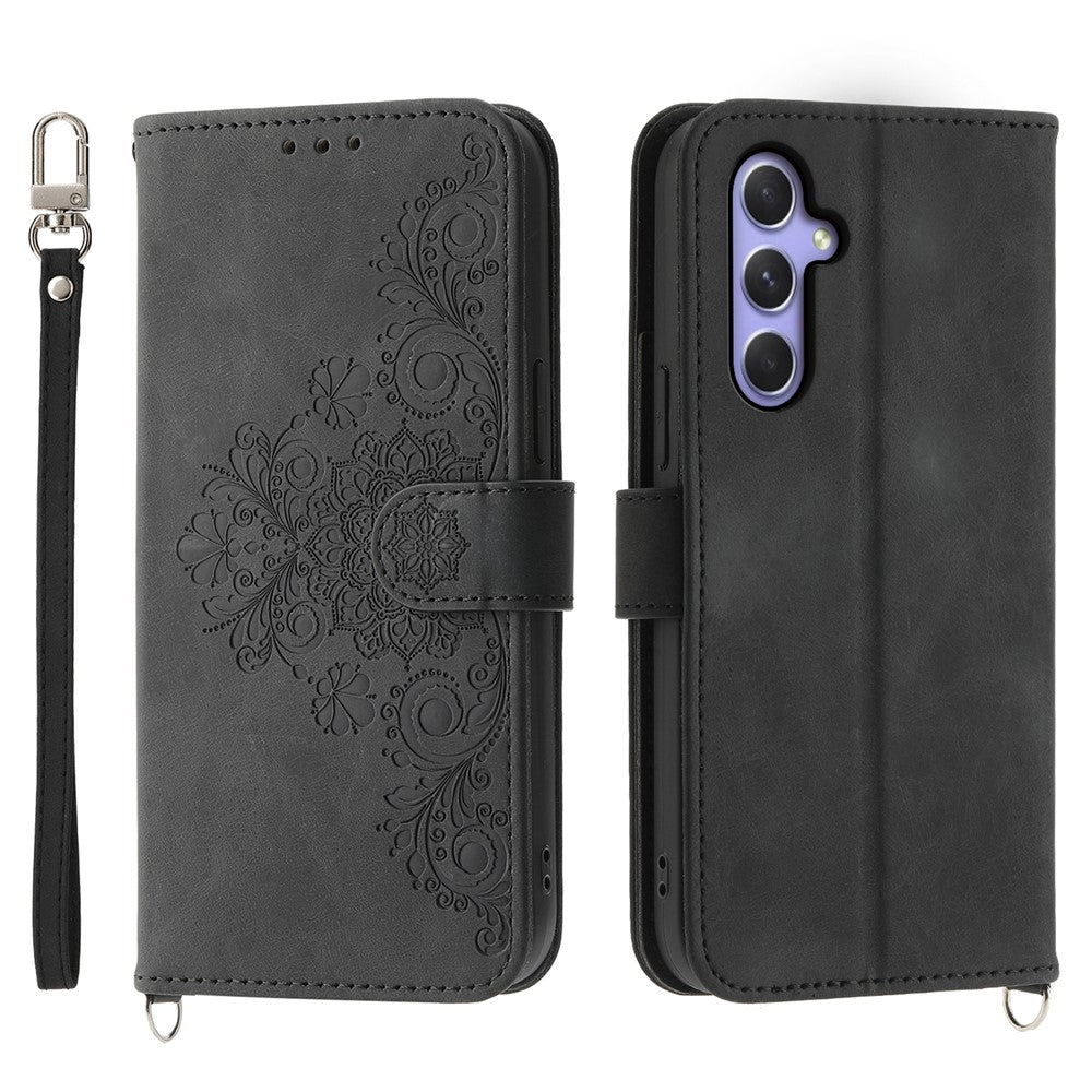 Til Samsung Galaxy A55 5G Cover Crossbody Læder Etui med Kortlommer Pung