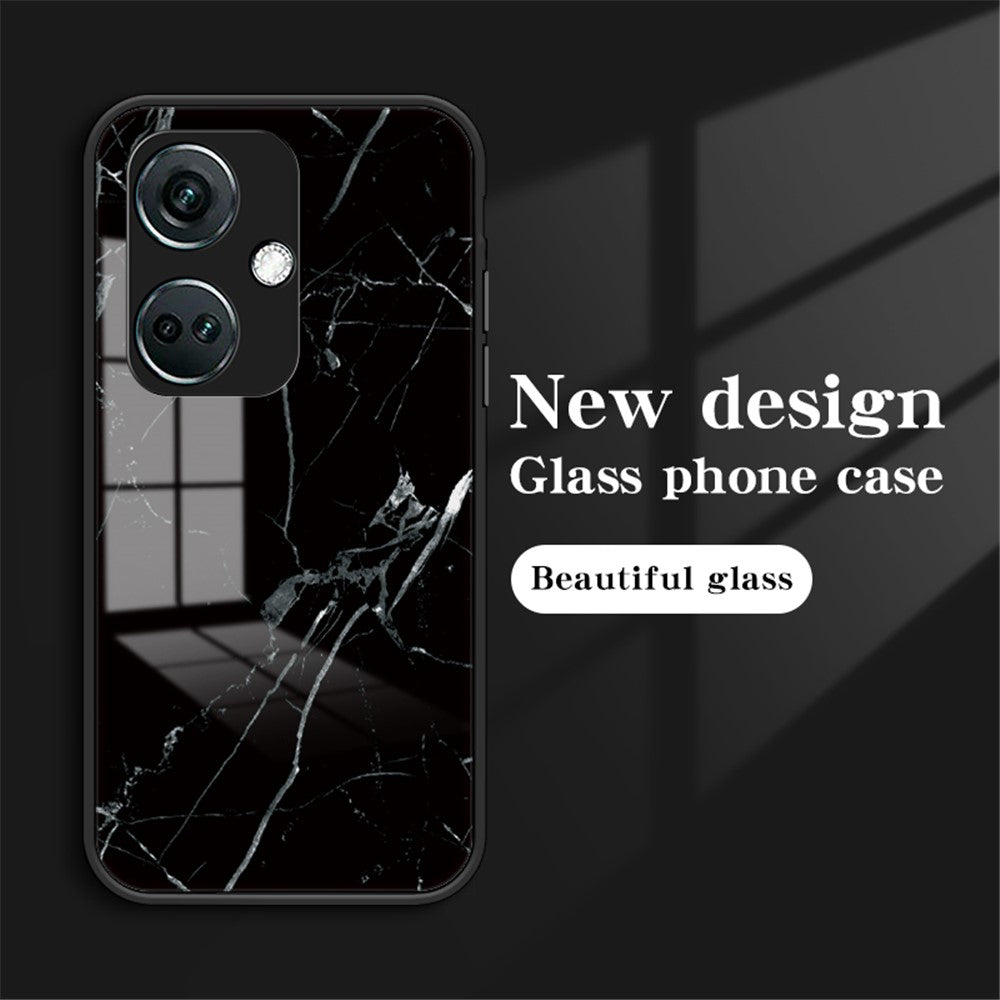 For OnePlus Nord CE3 5G Marble Pattern Case Tempered Glass Phone Cover