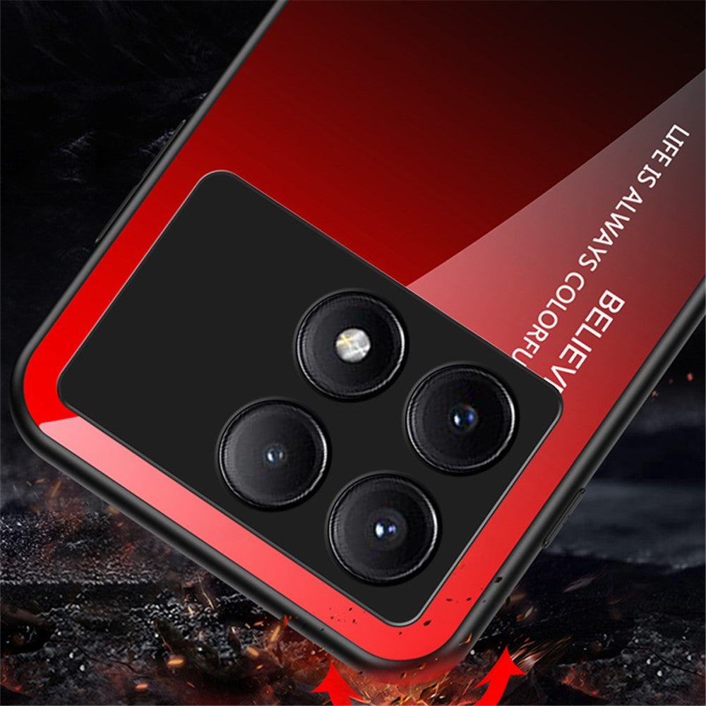 For Xiaomi Redmi K70E 5G / Poco X6 Pro 5G Tempered Glass Case Gradient Color Phone Cover