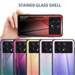For Xiaomi Redmi K70E 5G / Poco X6 Pro 5G Tempered Glass Case Gradient Color Phone Cover