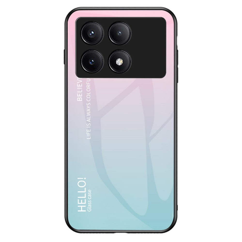 For Xiaomi Redmi K70E 5G / Poco X6 Pro 5G Tempered Glass Case Gradient Color Phone Cover