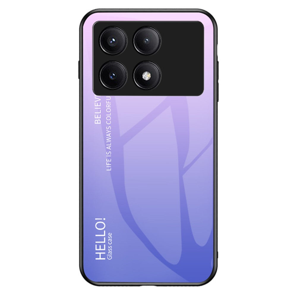 For Xiaomi Redmi K70E 5G / Poco X6 Pro 5G Tempered Glass Case Gradient Color Phone Cover