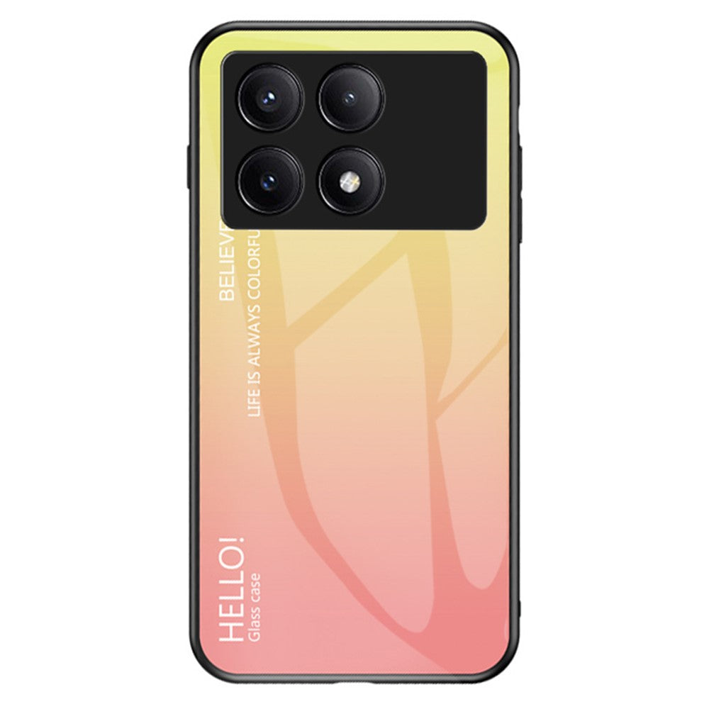 For Xiaomi Redmi K70E 5G / Poco X6 Pro 5G Tempered Glass Case Gradient Color Phone Cover