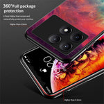 For Xiaomi Redmi K70E 5G / Poco X6 Pro 5G Tempered Glass Phone Case Starry Sky Pattern