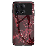 For Xiaomi Redmi K70E 5G / Poco X6 Pro 5G Case Marble Pattern Tempered Glass+PC+TPU Cover