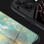 For Xiaomi Redmi K70E 5G / Poco X6 Pro 5G Case Marble Pattern Tempered Glass+PC+TPU Cover