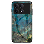 For Xiaomi Redmi K70E 5G / Poco X6 Pro 5G Case Marble Pattern Tempered Glass+PC+TPU Cover